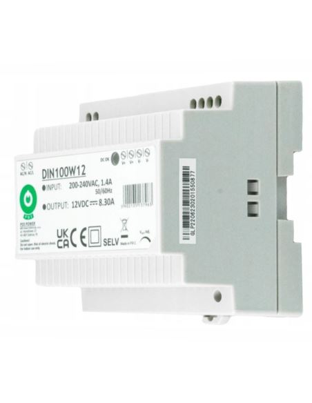 Zasilacz 12V DIN100W12 100W na szynę DIN reg