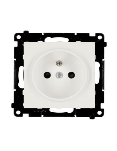 Simon55 gniazdo wtycz. poj. z uziem. Biały mat