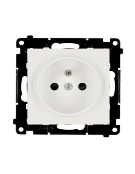 Simon55 gniazdo wtycz. poj. z uziem. Biały mat