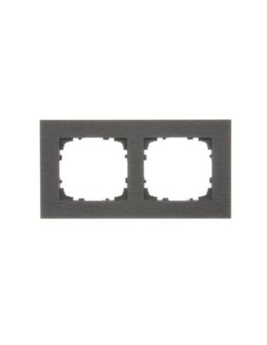 Simon55 Ramka 2-krotna Nature INOX czarny