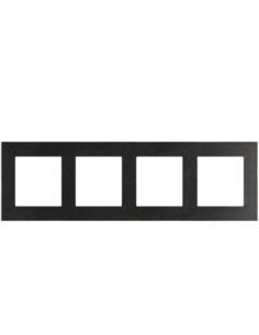 Simon55 Ramka 4-krotna Nature INOX czarny