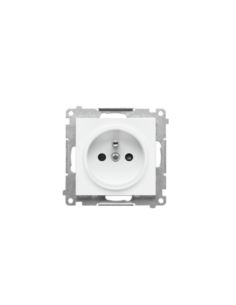 Simon55 gniazdo wtycz. poj. z uziem.Jasnoszary mat