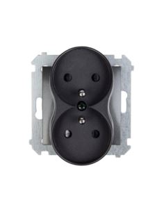 Simon54 Gniazdo podwójne z/u antracyt