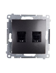 Simon54 gniazdo k. 2xRJ45 kat.6 przesł. antracyt