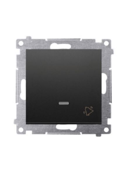 Simon 54 przycisk dzwonek z podśw. LED czarny mat