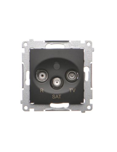 Simon 54 Gniazdo antenowe R/TV/SAT końc. czarny ma