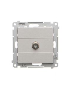 Simon55 gniazdo antenowe 1XF Aluminium mat