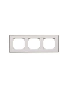 Simon55 Ramka 3-krotna DUO alu/czarna TRD3.149/14