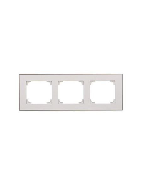 Simon55 Ramka 3-krotna DUO alu/czarna TRD3.149/14