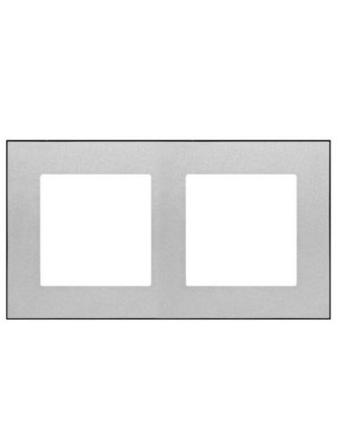 Simon55 Ramka 2-krotna DUO alu/czarna TRD2.149/143