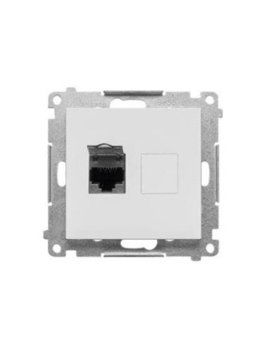 Simon55 gniazdo komp. poj. RJ45 kat.6 Jasnoszary