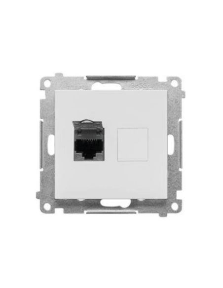 Simon55 gniazdo komp. poj. RJ45 kat.6 Jasnoszary