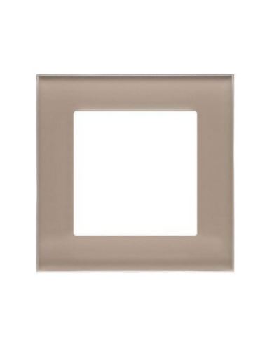 Simon55 Ramka 1-krotna Nature Szkło mrożone beżowe