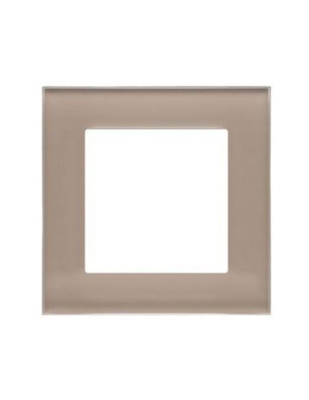 Simon55 Ramka 1-krotna Nature Szkło mrożone beżowe