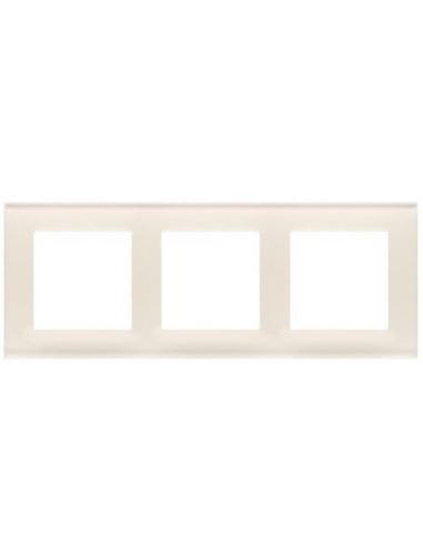 Simon55 Ramka 3-krotna Nature Szkło mrożone kremow