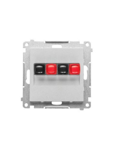 Simon55 Gniazdo głośnikowe 2-krotne 2,5mm Cz.  mat