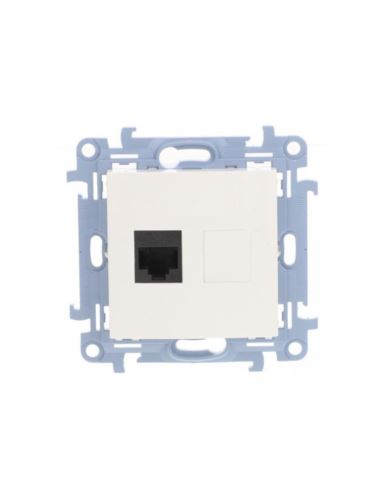 Simon 10 Gniazdo komp. poj. RJ45 kat.6 białe