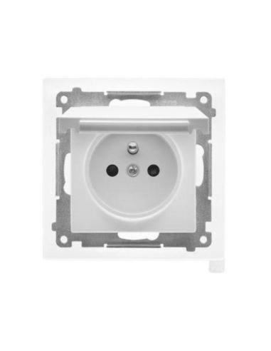 Simon55 Gniazdo do IP44 z uszcz. Jasnoszary mat