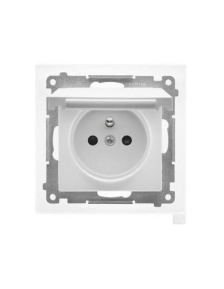 Simon55 Gniazdo do IP44 z uszcz. Jasnoszary mat