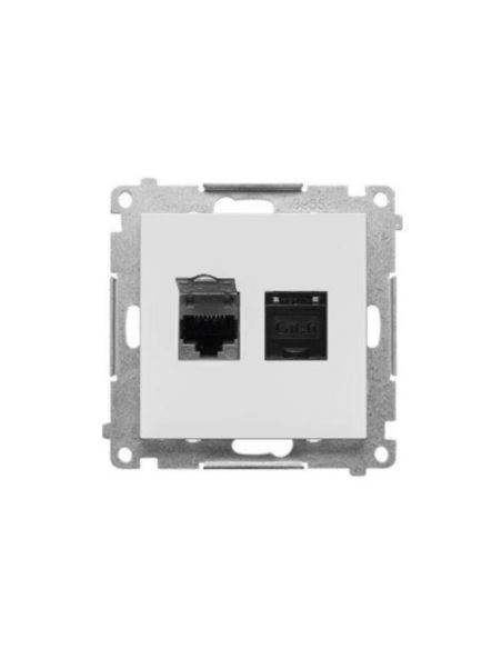 Simon55 gniazdo 2xRJ45 Jasnoszary mat kat.6