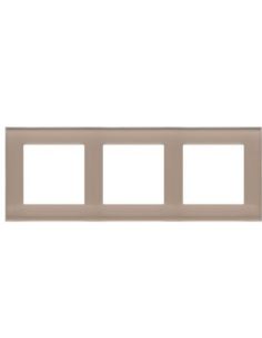 Simon55 Ramka 3-krotna Nature Szkło mrożone beżowe