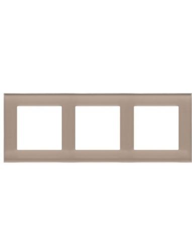 Simon55 Ramka 3-krotna Nature Szkło mrożone beżowe