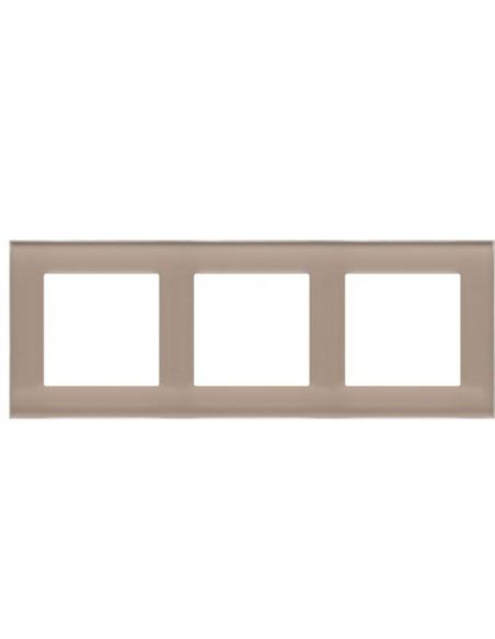 Simon55 Ramka 3-krotna Nature Szkło mrożone beżowe