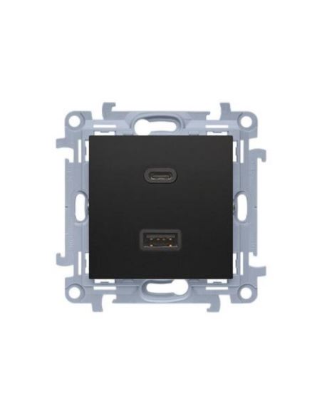 Simon10 Ładowarka USB C+A (moduł), 30 W, 230V czar