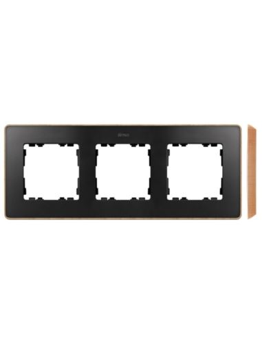 Simon 82 Detail Ramka 3- kr. grafit, podst. drewno