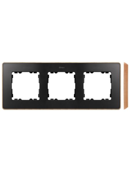 Simon 82 Detail Ramka 3- kr. grafit, podst. drewno