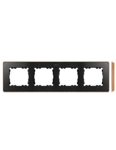 Simon 82 Detail Ramka 4-kr. grafit podst. drewno