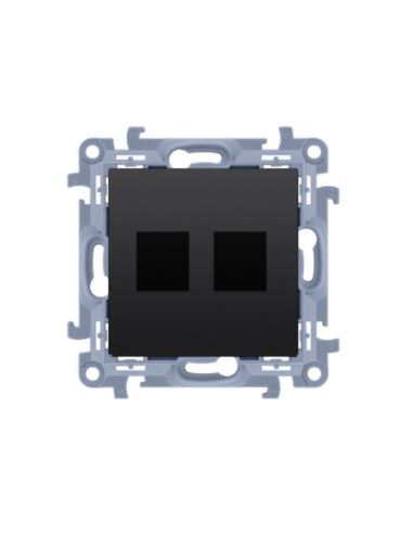 Simon10 pokrywa teleinf. podwójna keystone czarny