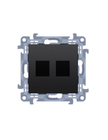 Simon10 pokrywa teleinf. podwójna keystone czarny