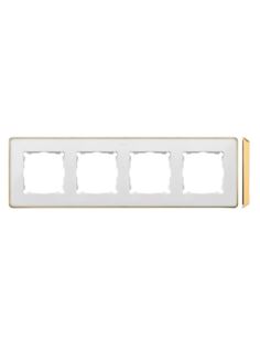 Simon Detail 82 Ramka 4-ka BIAŁA /podst. złota