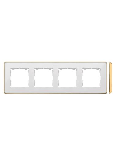 Simon Detail 82 Ramka 4-ka BIAŁA /podst. złota