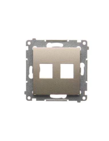 Simon54 Pokrywa gniazda 2xRJ45 złoty mat