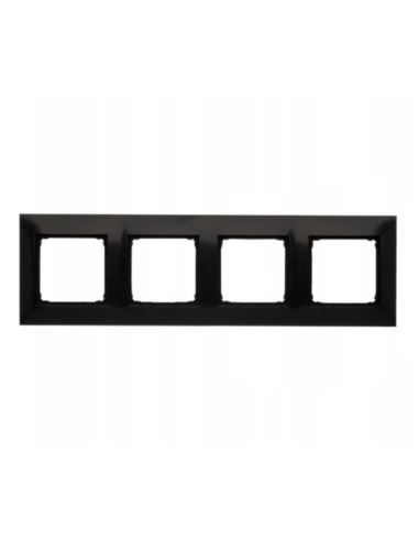 Simon54 Ramka czterokrotna czarny mat 4 pola