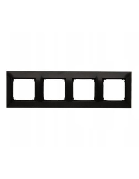 Simon54 Ramka czterokrotna czarny mat 4 pola