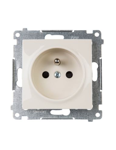 Simon 54 Gniazdo poj z/u kremowe