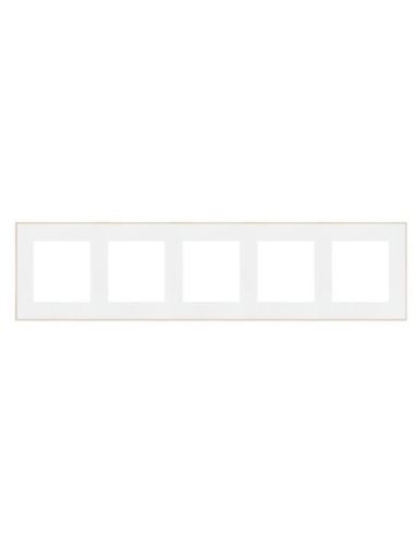 Simon55 Ramka 5-krotna DUO biała/złota TRD5.166/11