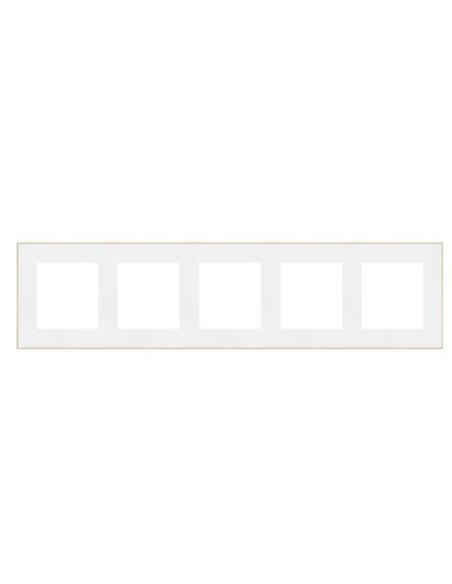 Simon55 Ramka 5-krotna DUO biała/złota TRD5.166/11