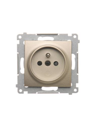 Simon54 Gniazdo pojedncze z/u  złoty mat