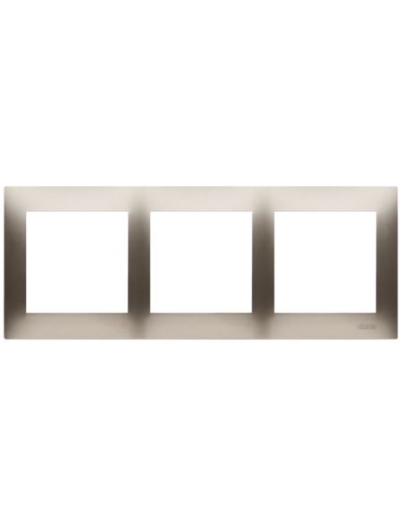 Simon54 Ramka potrójna złoty mat 3 pola