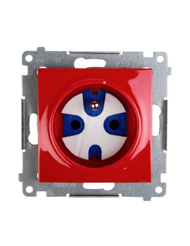 Simon54 Gniazdo pojedyncze DATA z/u 16A czerwone