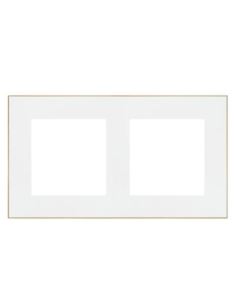 Simon55 Ramka 2-krotna DUO biała/złota TRD2.166/11