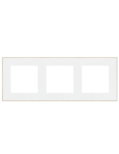 Simon55 Ramka 3-krotna DUO biała/złota TRD3.166/11