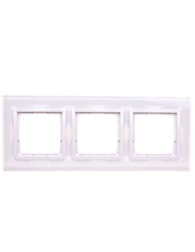 Simon 54 Nature Ramka potrójna szkło BIAŁA PERŁA