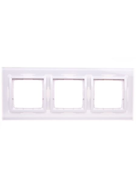 Simon 54 Nature Ramka potrójna szkło BIAŁA PERŁA