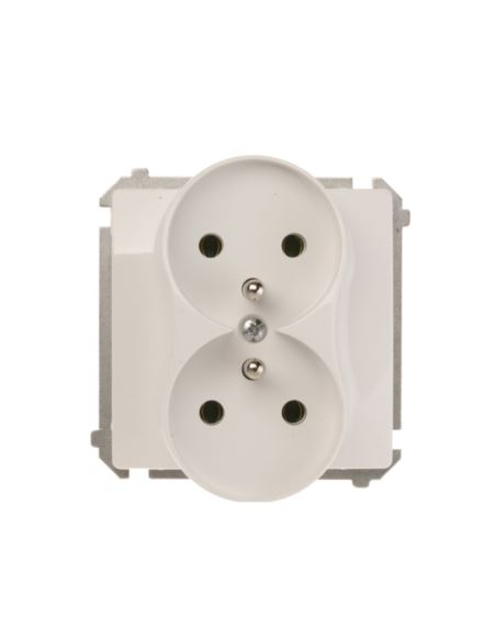 Simon Basic Gniazdo podwójne z/u białe