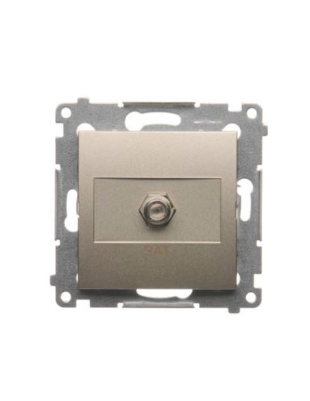 Simon54 Gniazdo antenowe poj.SAT typu "F" złoty m